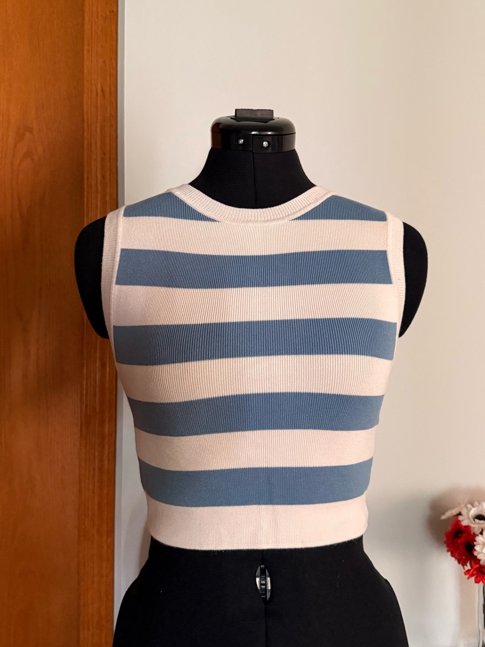 Zara Striped Halter Neck Crop Top